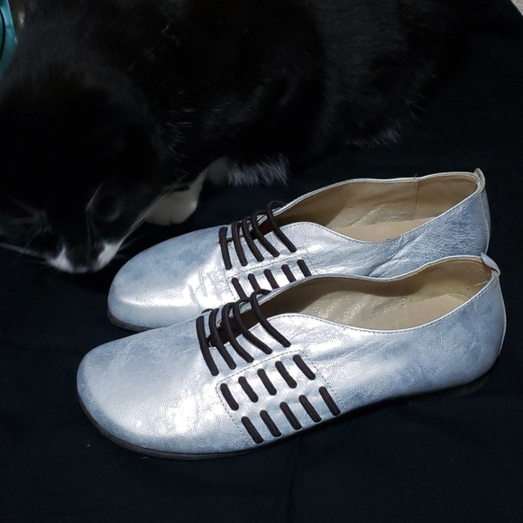 Womens Jose Saenz shoes Metallic Blue sz 7 - Picture 1 of 4